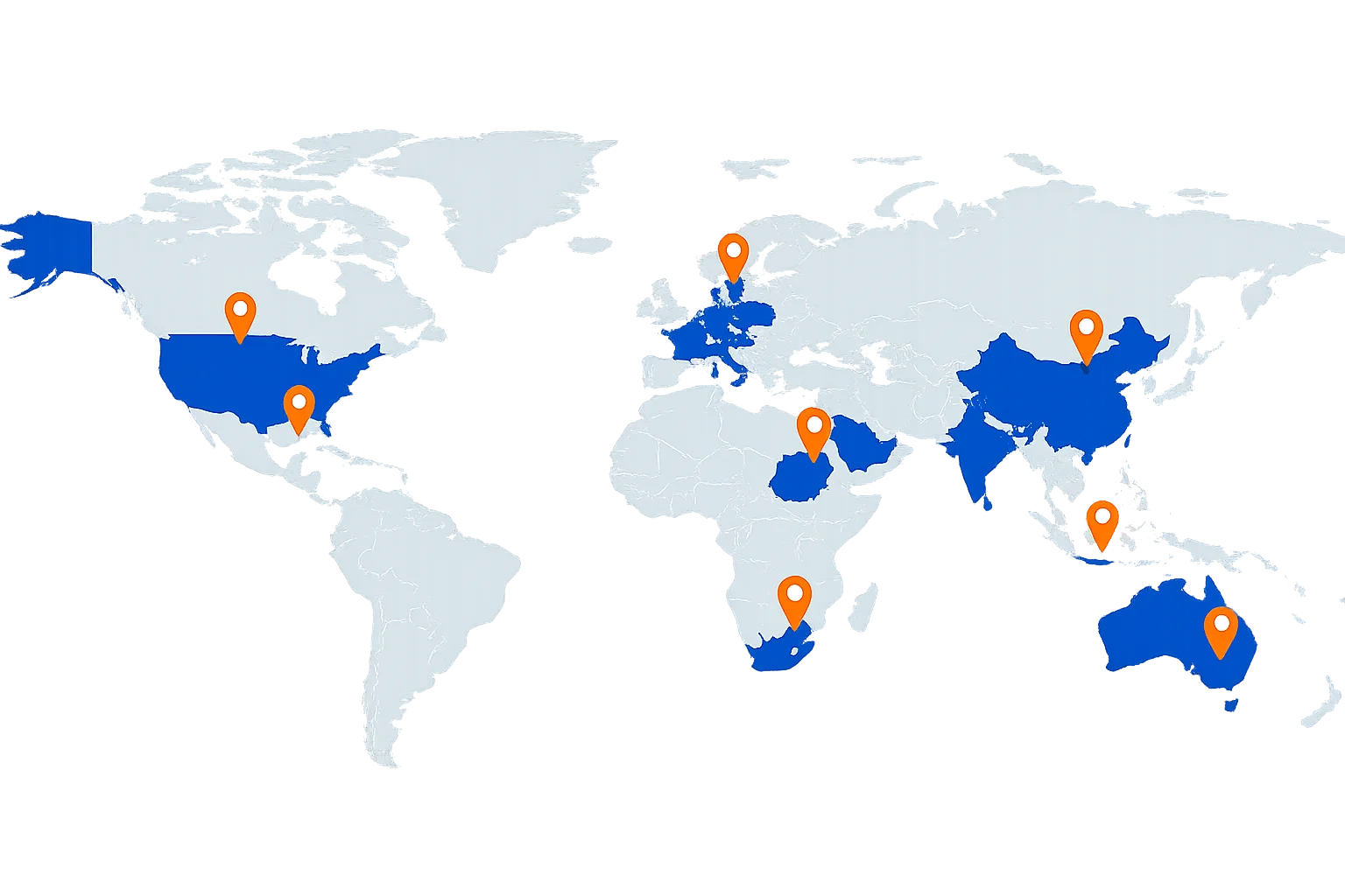 Delivering Quality Products Worldwide - Global Presence Map